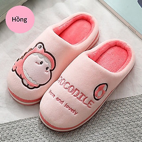Dép Bông Cá Sấu Corocodile, Dép Lông Đi Trong Nhà Siêu Êm Form nhỏ Đặt Tăng 1 Size DP99