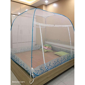 Màn chụp tự bung đỉnh vuông, giá xưởng ️FREESHIP️ hàng việt nam 100% - mùng tự bung cao cấp - Viền Chân Xanh