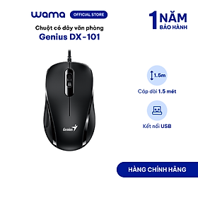 Chuột có dây văn phòng Genius DX-101 - DPI 1200, dây cáp dài phù hợp PC LAP