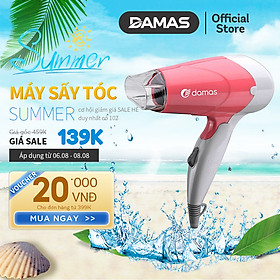 Máy Sấy Tóc Damas JT3377 (Chính Hãng) - Tay cầm gấp gọn tiện dụng, chế độ bảo vệ nguồn điện, tự động ngắt nguồn chống cháy thiết bị