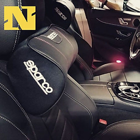 Gối Tựa Đầu ô tô Cao Su Non Sparco Bọc Da Cao Cấp SPN 4008 BK Cho Mọi Dòng Ô Tô Xe Hơi (màu đen)