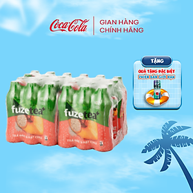 Lốc 24 Chai Trà Đào Và Hạt Chia Fuzetea+ 450ml/Chai Sale 25.4 Coca-Cola Official Store