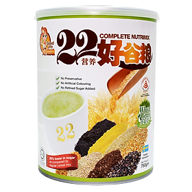 Hộp Bột ngũ cốc dinh dưỡng cao cấp 22 Complete Nutrimix - Wheat Grass (Mầm lúa mì) - 750g