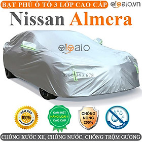 Bạt phủ xe ô tô Nissan Almera vải dù 3 lớp CAO CẤP BPXOT