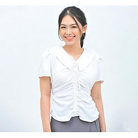 Áo kiểu nữ thời trang Eden cổ sen dây rút. Kiểu dáng nữ tính. Chất liệu mềm mại, thoáng mát - ASM109