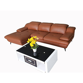 Mua Bộ Sô Pha 50% Da Bò Nhập Italia_Đầu Bật_Màu Nâu_Kích Thước 2800 x 1700