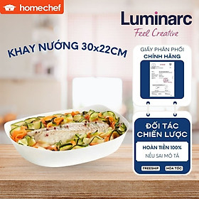 Mua Khay nướng thủy tinh chịu nhiệt Luminarc Cuisine Carine 30x22 (cm) - P8332  dùng lò nướng  lò vi sóng | Hàng chính hãng