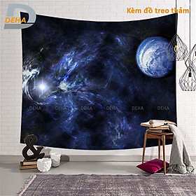 Mua  Kèm đồ treo  Thảm tranh vải treo tường in màu trang trí phòng ngủ  giường  decor phòng khách hoạ tiết không gian  ngân hà  vũ trụ  hành tinh  vì sao  trái đất Fantasy Space Tapestry Wall Hanging Trippy Galaxy Planet Wall canvas