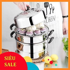 Mua Nồi hấp inox 3  tầng hiện đại kích thước lớn  có thể sử dụng trên mọi loại bếp .