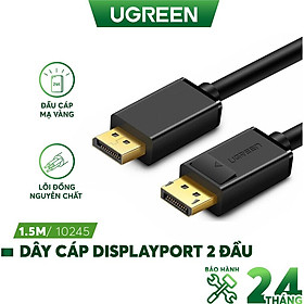 Dây cáp DisplayPort 2 đầu đực tốc độ 21.6Gbps UGREEN DP102 - Hàng Nhập Khẩu