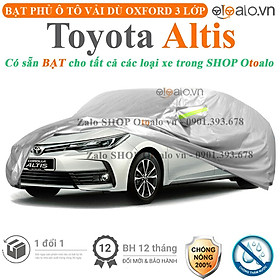 Bạt che phủ xe ô tô Toyota Altis vải dù 3 lớp CAO CẤP BPXOT - OTOALO