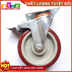Mua BÁNH XE ĐẨY ĐỎ MẬN HÀNG XOAY 360 ĐỘ CAO CẤP LOẠI 12CM-CHỊU LỰC SIÊU NẶNG-gIADUNG24H