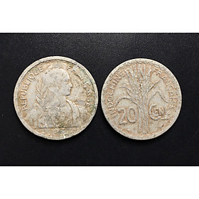 Mua Xu Đông Dương 20 cents 1945 Hình Bông Lúa  Xu Cổ Xưa Thật Shop Chụp 