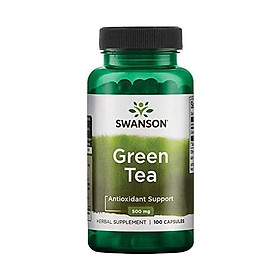 Swanson Green Tea Extract Supplement: 500 MG Green Tea Leaf Powder - Antioxidant Rich Supplements to Aid Weight Management - 100 Capsules
