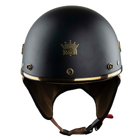Nón bảo hiểm nửa đầu Royal M379 - Hầm hố - Cá tính - Nhiều màu sắc để lựa chọn - Hàng chính hãng - Bảo hành 12 tháng - Đen Mờ