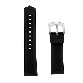 2-3pack Black Silicone Rubber Sport Replacement Watch Band Strap 19mm Silver