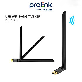 USB Wifi PROLiNK DH5103U băng tần kép 2.4/5G nhỏ gọn, sóng khoẻ - Hàng chính hãng