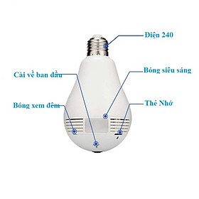 Camera Wifi hình bóng đèn Led Panorama ICSEE quay 360 hàng chính hãng
