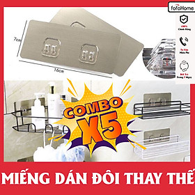 Combo 5 Miếng Dán Thay Thế Cho Các Loại Kệ Góc Dán Tường, Miếng Dán Tường Gài, Móc Dính Tường Dự Phòng Đôi Thần Thánh Chịu Lực Siêu Dính