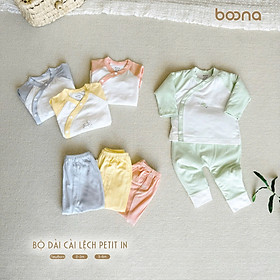 Bộ sơ sinh dài cài lệch petit in Boona