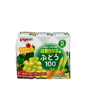 NƯỚC ÉP NHO VÀ RAU CỦ NGUYÊN CHẤT CHO BÉ PIGEON LỐC 3 HỘP X 125 ML