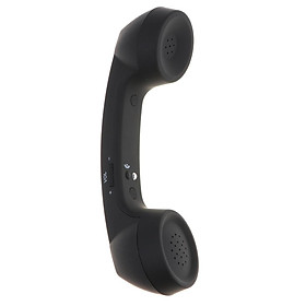 Wireless Retro Telephone Handset and Wire Radiation-proof Handset Receivers Headphones for Mobile Phone iPhone with comfortable call (Black)