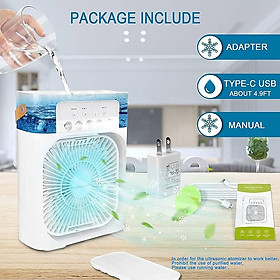 Mua Quạt điều hoà hơi nước mini cool fan  quạt hơi nước làm mát phun sương để bàn 3 chế độ gió  dung tích bình lớn tích hợp đèn led  quạt phun sương mini để bàn