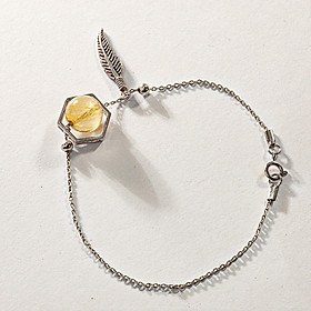 Vòng Tay Phong Thủy Thạch Anh Tóc Vàng Thiên Nhiên mix Bạc 925, Mạng Thổ - Kim, Món Qùa Trang Sức Phong Thủy May Mắn Ý Nghĩa LT002 BlackMount