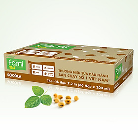Thùng Sữa đậu nành Socola FamiKid (200ml x 36 Hộp)
