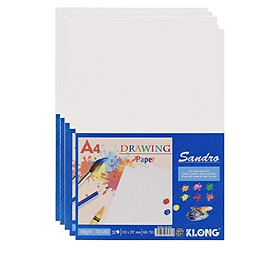 Lốc 5 tập giấy vẽ khổ A4 / A3 Klong 703 / 704 20 tờ/tập