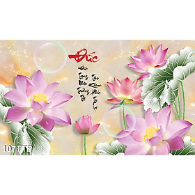 Mua Tranh Dán Tường 3D Hoa Sen - Có Sẵn Keo - THS034