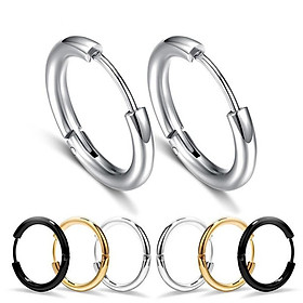 Bông tai nam inox Khoen tròn-Khuyên tai nam G-dragon cực chất màu bạc (1pcs)-