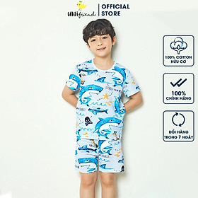 Bộ đồ ngắn tay mặc nhà cotton giấy cho bé trai U3017 - Unifriend Hàn Quốc