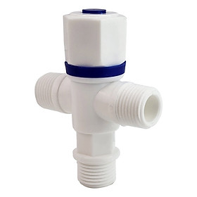 Mua Bộ 3 Van góc giảm áp  T chia 2 chiều bồn cầu nhựa PP trắng Eurolife EL-TN04 (Trắng) (3 cái)