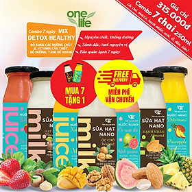 (Tặng 1 chai) Combo 7 Ngày Nước Nano Trái Cây - Sữa Hạt OneLife