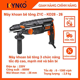 Khoan bê tông 3 chức năng - KD28 cầm tay giá tốt chính hãng Kynko J1C-KD28-26 #6282