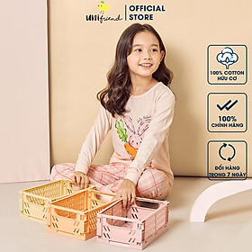 Bộ đồ quần áo dài tay cotton mùa thu đông dáng rộng cho bé gái U1027 - Unifriend Hàn Quốc, Cotton Organic