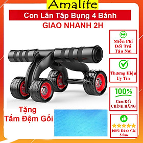 Con Lăn Tập Bụng 4 Bánh + Đệm Lót