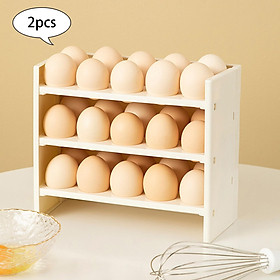 2x Egg Containers Egg Dispenser Holder Case for Kitchen