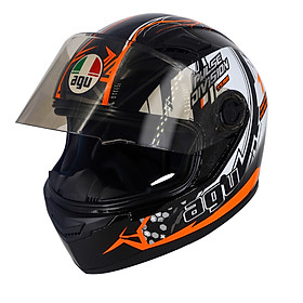 Mũ bảo hiểm Đẹp Moto Fullface Tem 75 Bóng _ Mũ Bảo Hiểm Phượt Fullface AGU có kính chắn gió, chống nắng, chông chói