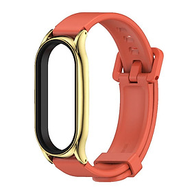 Dây Đeo Cao Su Cho Mi Band 7/6/5/4/3 Mặt Kim Loại MJOBS Cao Cấp, Khung Chất Liệu Thép Không Gỉ