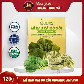 Mì Rau Củ Rau Cải Bó Xôi Organic Gia Đình Anpaso 120g/ 300g - Cung Cấp Nhiều Vitamin, Giàu Sắt, Protein Thực Vật, Chất Xơ, Tốt Cho Sức Khỏe, Tăng Cường Hệ Miễn Dịch, Hỗ Trợ Tiêu Hóa - Người Tập Gym và Yoga, Ăn Kiêng, Ăn Chay, Giảm Cân, Eat Clean