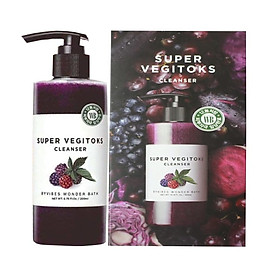 Sữa Rửa Mặt Sủi Bọt Khí 3 in 1 Tẩy Trang - Rửa Mặt Thải Độc Tố Wonder Bath Super Vegitoks Cleanser Purple 300ml