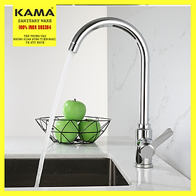 Mua Vòi rửa chén nhà bếp nóng lạnh CHÍNH HÃNG KAMA RC13 100% inox 304 đánh bóng sang trọng  không chì  không rỉ sét phù hợp với mọi thiết kế bồn rửa chén nhà bếp - tặng kèm bộ dây cấp nước nóng lạnh 60 cm.
