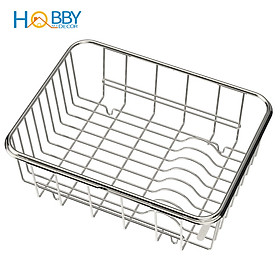 Khay để chén đĩa trái cây gác trên bồn rửa chén Hobby Home Decor KDC3 inox 304 điều chỉnh được