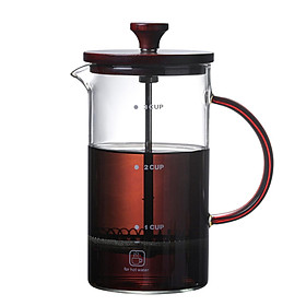 French Press Coffee Maker Stainless Steel Heat Resistant Borosilicate Glass Coffee Plunger Classic French Press