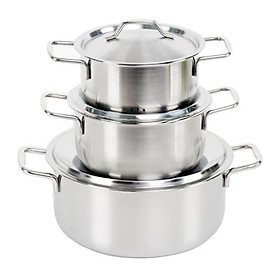 Mua Bộ nồi 3 cái INOX Cao Cấp (nắp Inox)