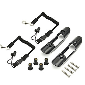 Kayak Clips, Adjustable Safety Paddle Leashes with 4 Screw nuts and 4 Screws,Compatible with Majority of Kayaks