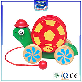 Đồ chơi gỗ Rùa con vui vẻ | Winwintoys 69262 | Kích thích vận động và phân biệt màu sắc | Đạt tiêu chuẩn CE và CR
