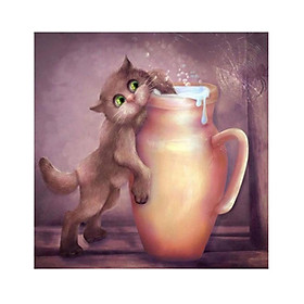 Cat Diamond Painting Embroidery DIY Paint By Number Kit Wall Decor 30x30cm
